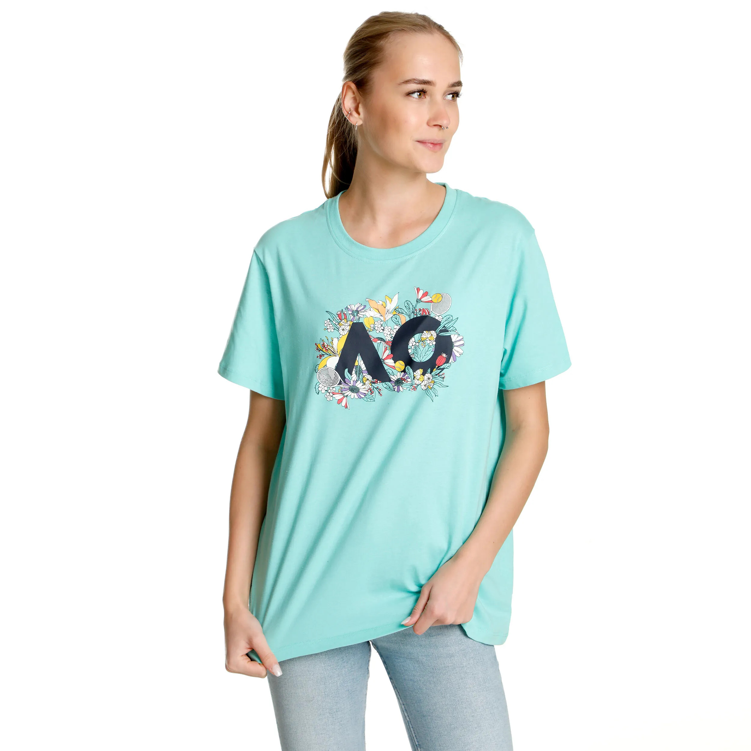 AO Floral Logo Camiseta De Manga Corta Mujeres