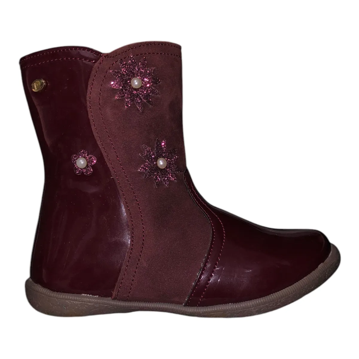 Bota Charol Vino Para Niña COQUETA