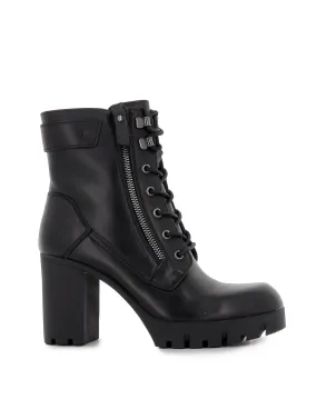 Bota piel tacón alto plataforma mujer negra KEYS