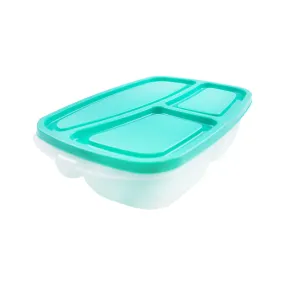 Contenedor Rectangular con Divisiones tapa color Aqua