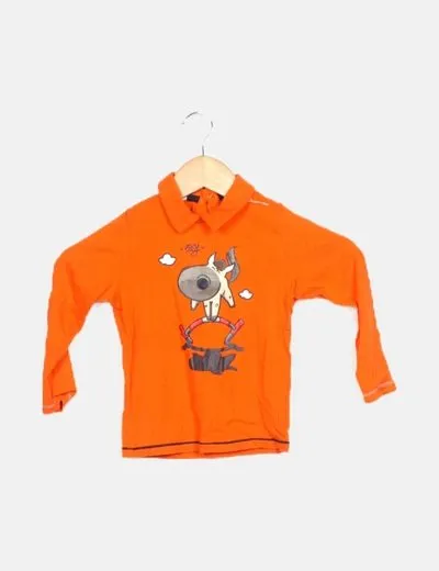 Decathlon Polo naranja dibujo