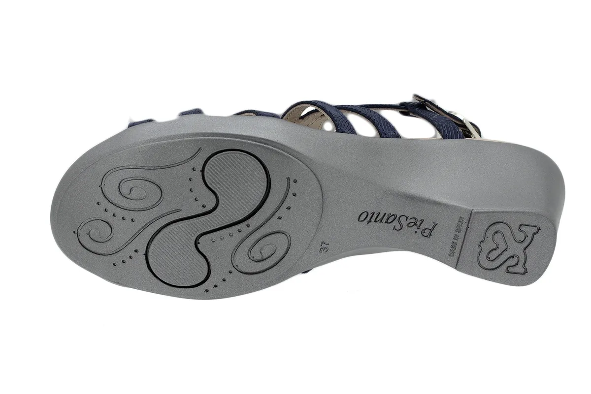 Removable Insole Sandal Blue Leather