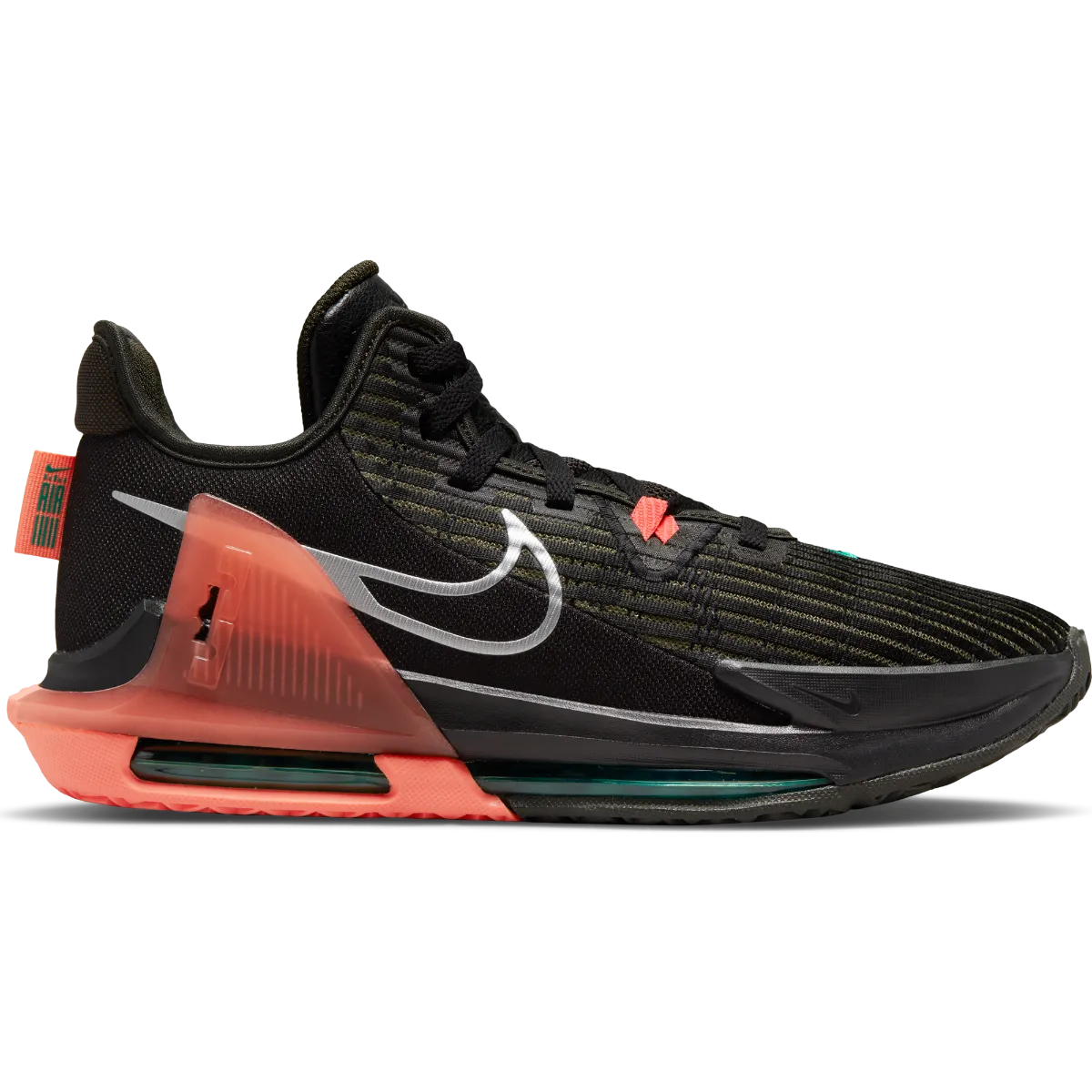 Zapatillas Básquetbol Hombre Nike Lebron Witness VI Negra/Coral